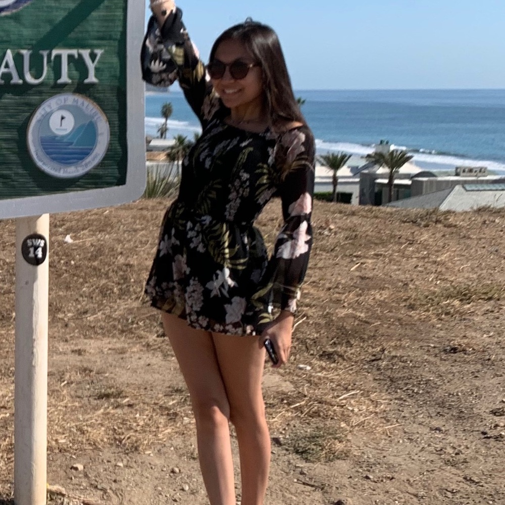 Charlotte Russe Floral Black Romper